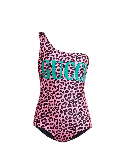 gucci pink leopard swimsuit|Gucci women's swimwear.